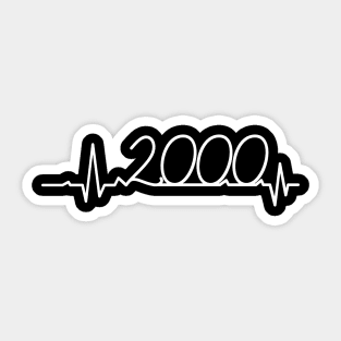 20th Birthday Gift 2000 Heartbeat Sticker